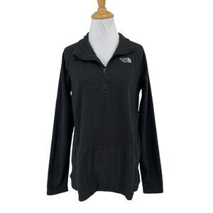The North Face Sweatshirt Womens L Large Black Fleece 100 Glacier Quarter Zip
